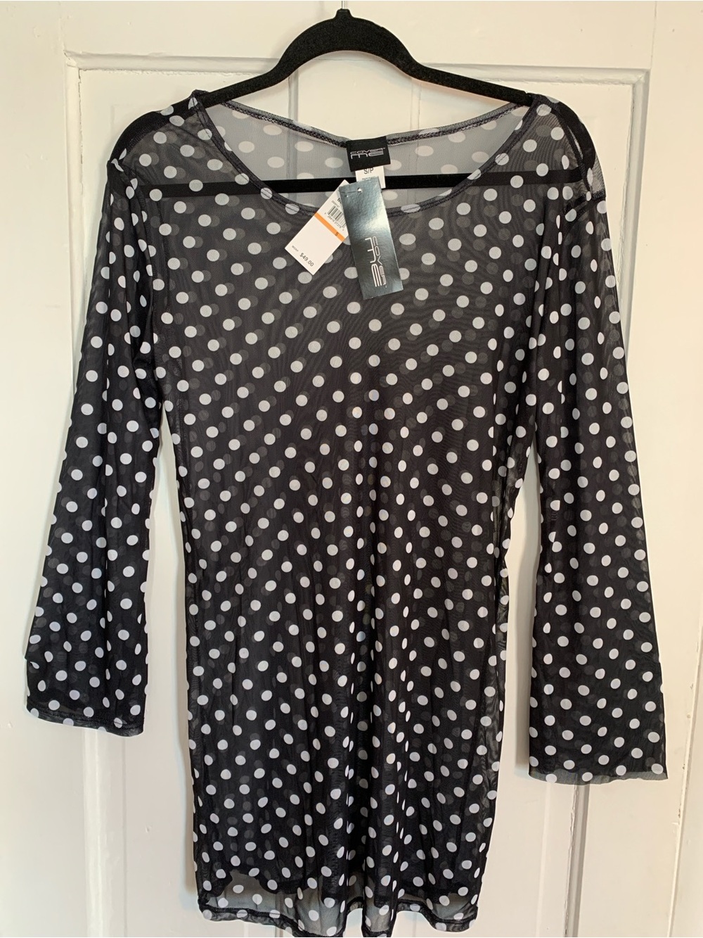 Cover Me Polka Dot Sheer Swim Coverup - Black/White
